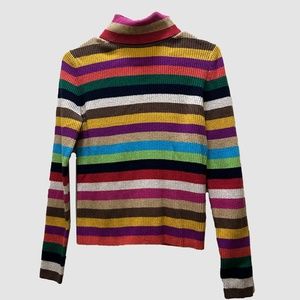 Rainbow Stripe Turtleneck